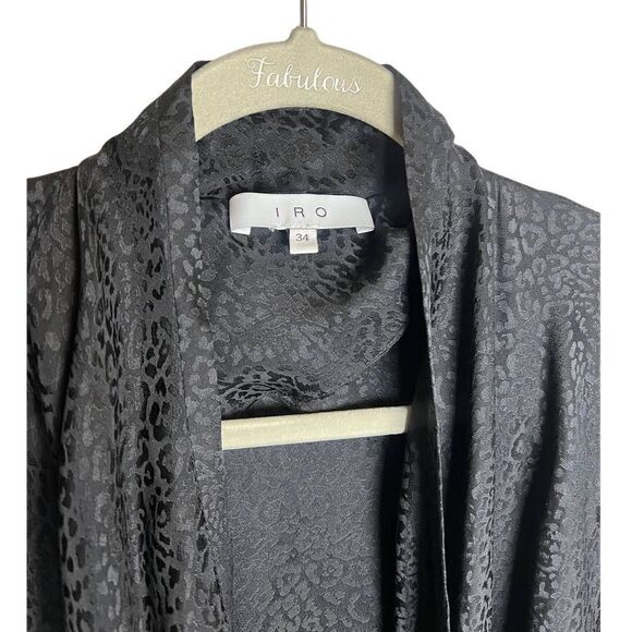 IRO Fernel Silk Cheetah Print Black Wrap Sz. 34 (US XS) - Picture 8 of 8